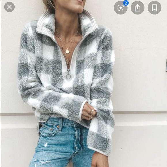 Abercrombie & Fitch Half-Zip Sherpa Fleece - Picture 5 of 5